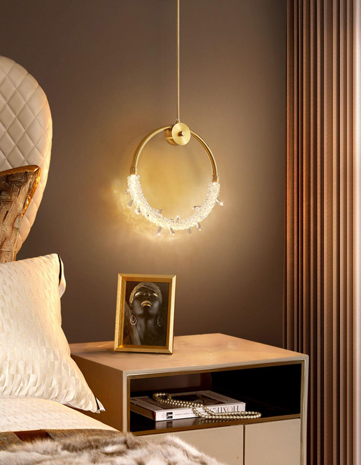 Lustre glæsilegt kristalshengiljós