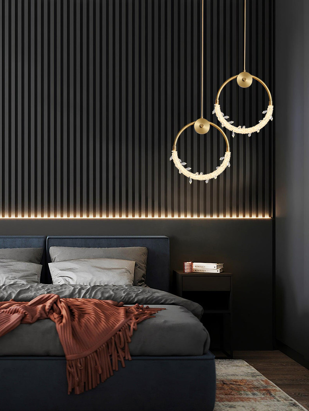 Lustre glæsilegt kristalshengiljós