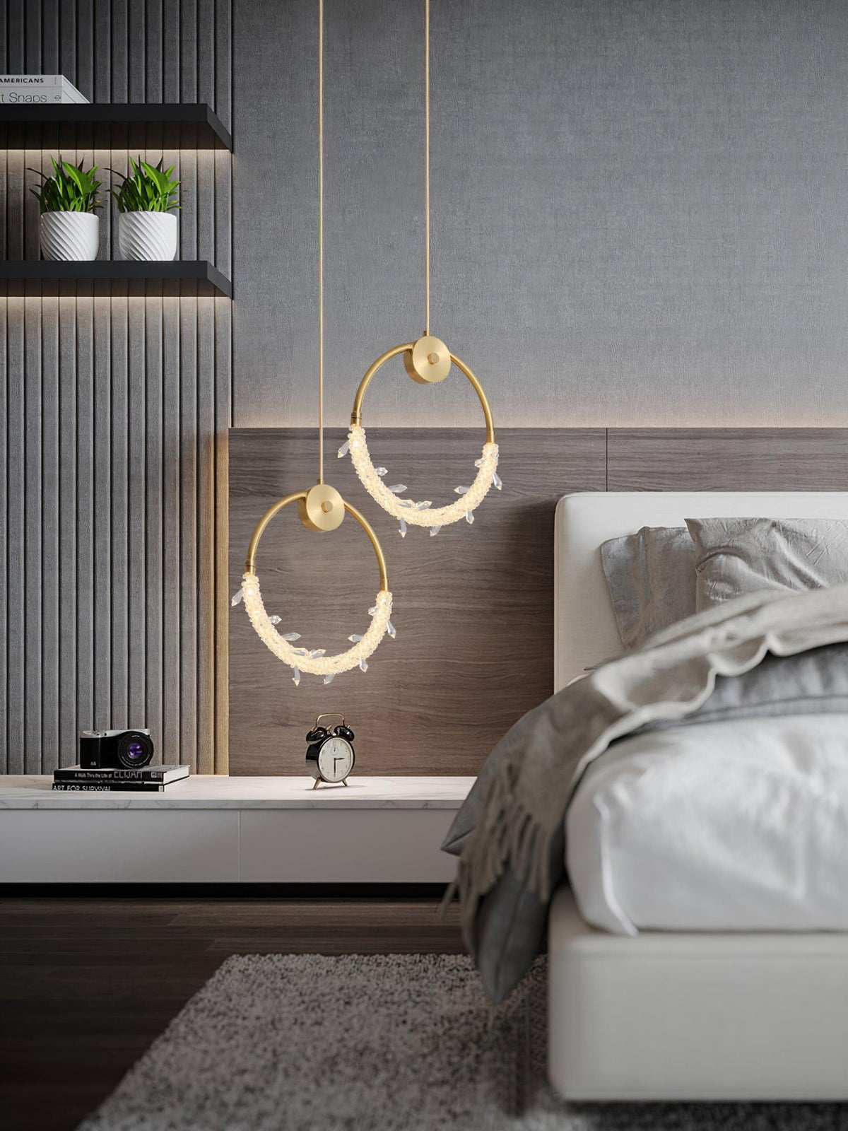 Lustre glæsilegt kristalshengiljós