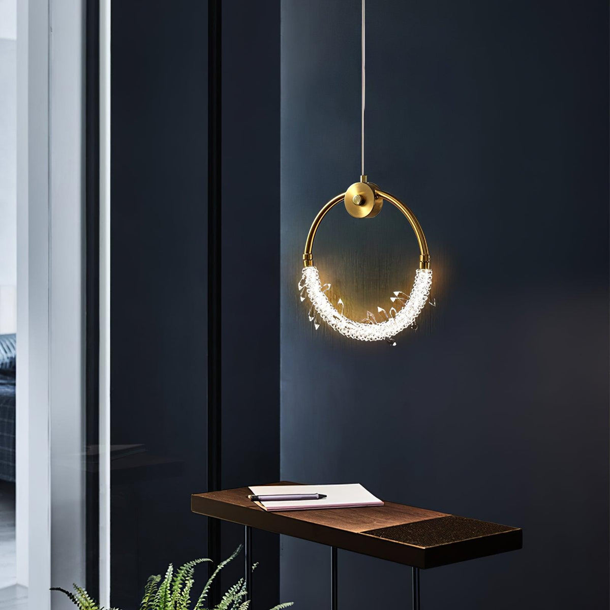 Lustre glæsilegt kristalshengiljós