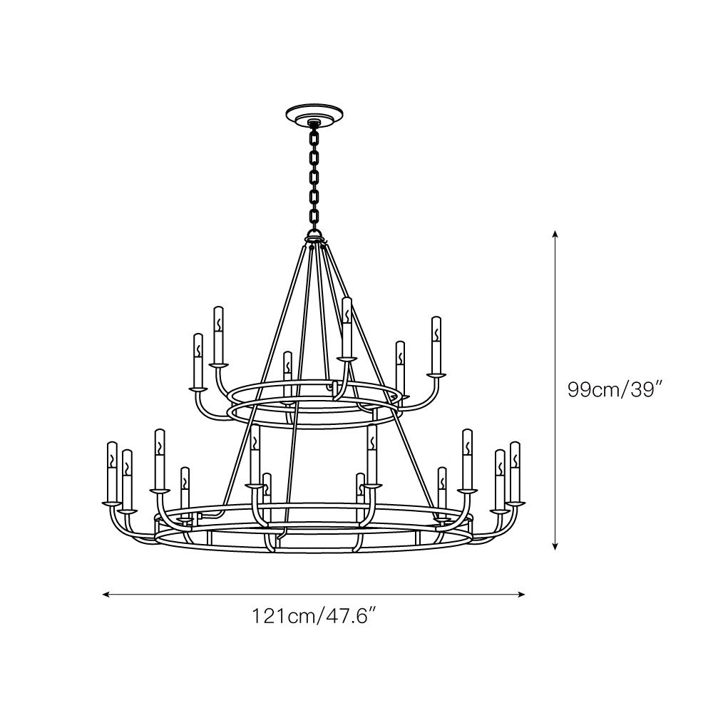 Xenuvyh Modern Minimalist Vintage Industrial Metal Chandelier