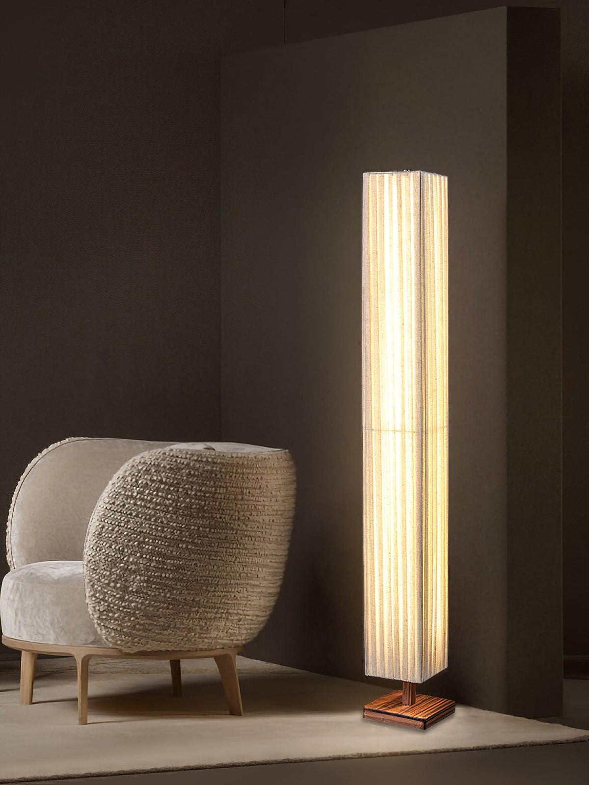 Vesolyre japandi-golvlampa i tyg