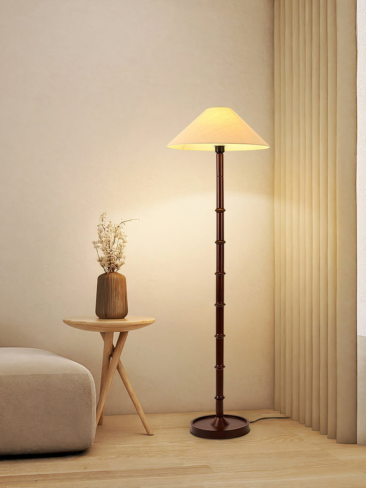 Zen golvlampa med bambuknut