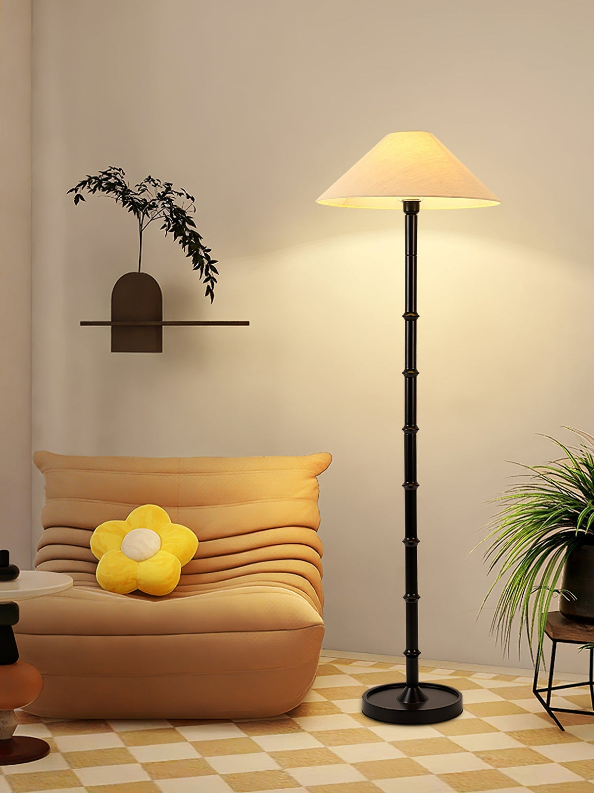 Zen golvlampa med bambuknut