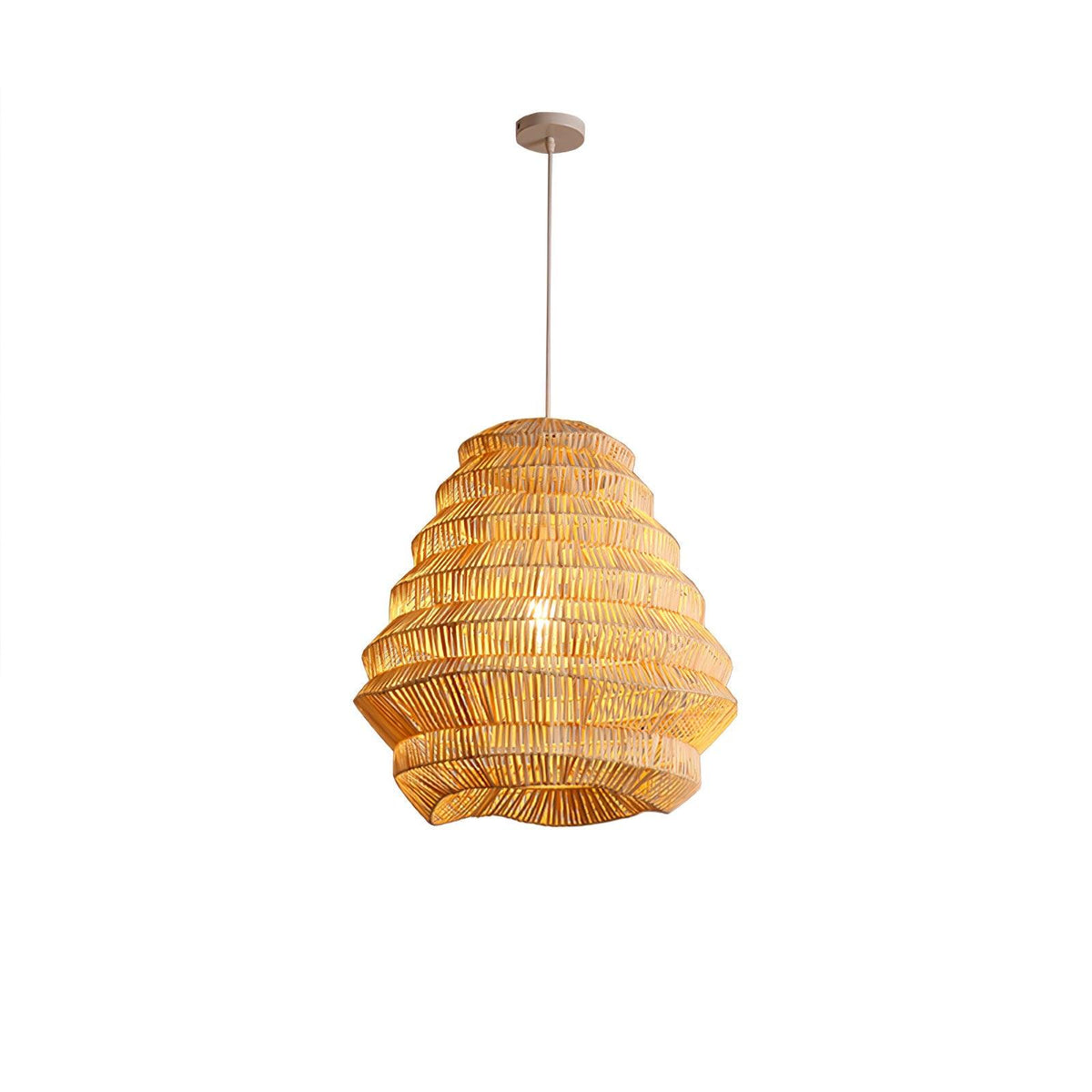 Strata moderne pendellampe i bambus