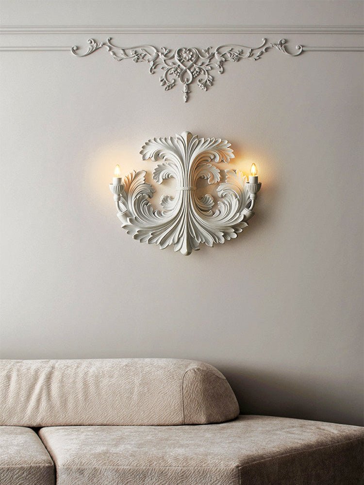Barock blomformad vägglampa