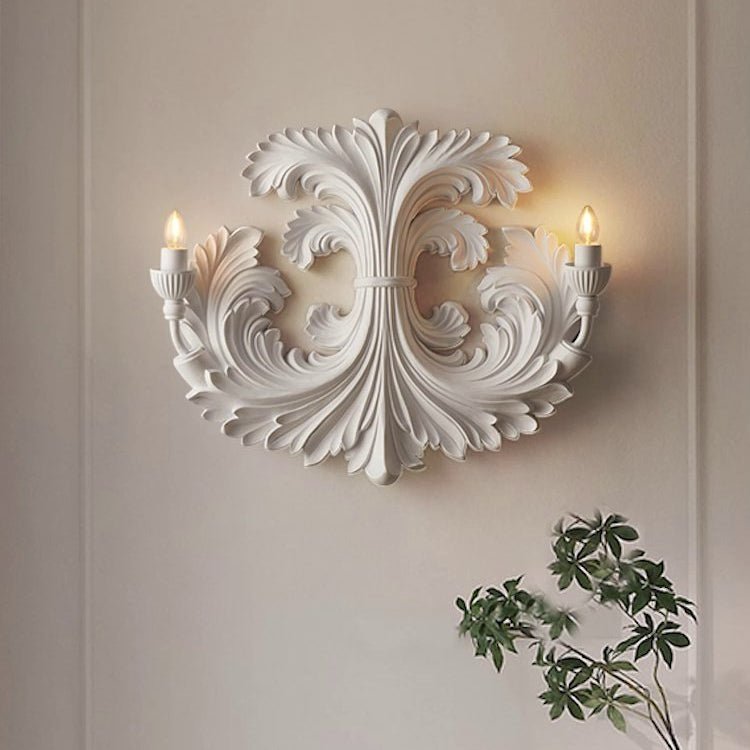 Barock blomformad vägglampa