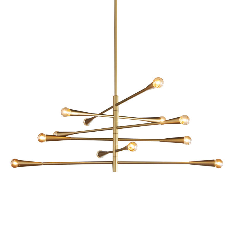 Sifuvyu moderne minimalistisk lysekrone i messing og metal