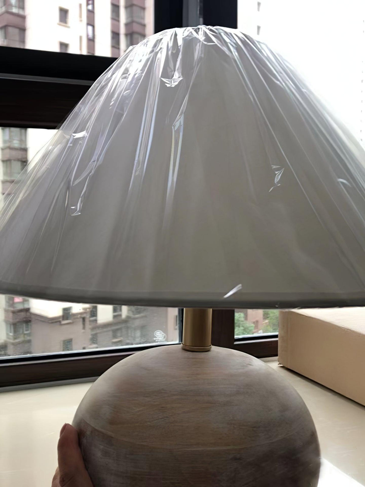 Domino minimalistisk bordlampe i træ