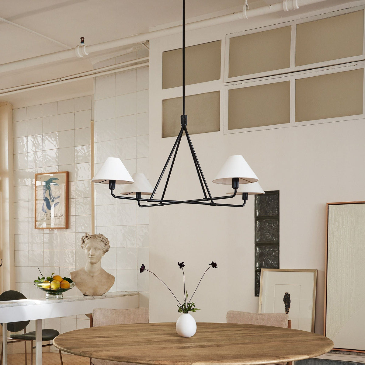 Candelabro de vaso com cúpula cónica, minimalista