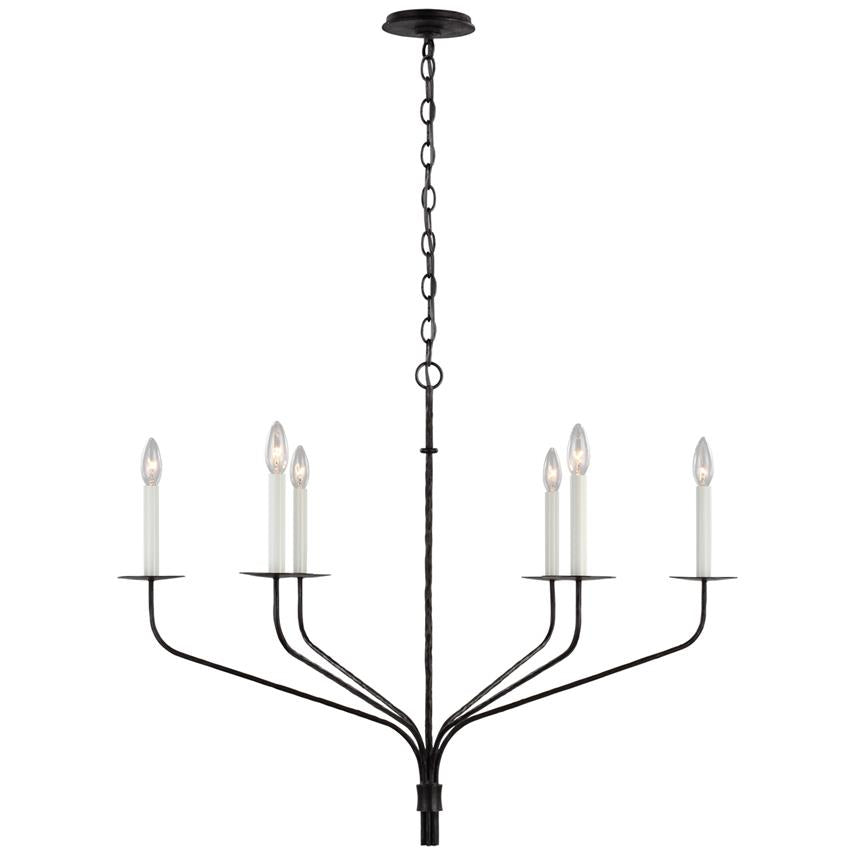 Caeluvyh vintage industriel lysekrone i sort metal