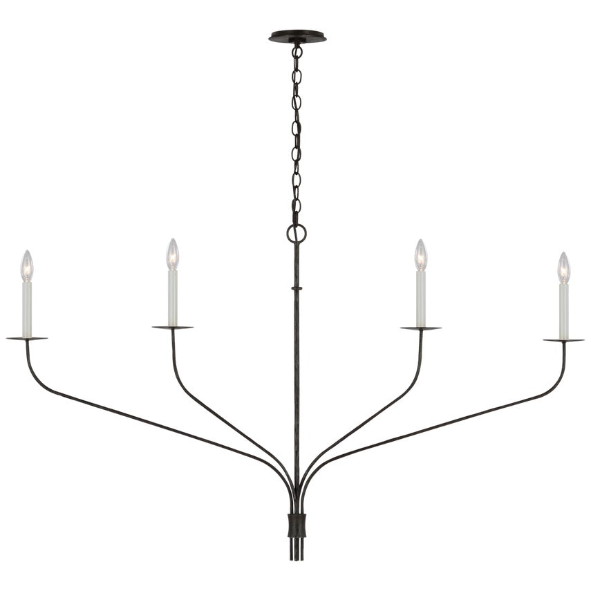 Caeluvyh vintage industriel lysekrone i sort metal