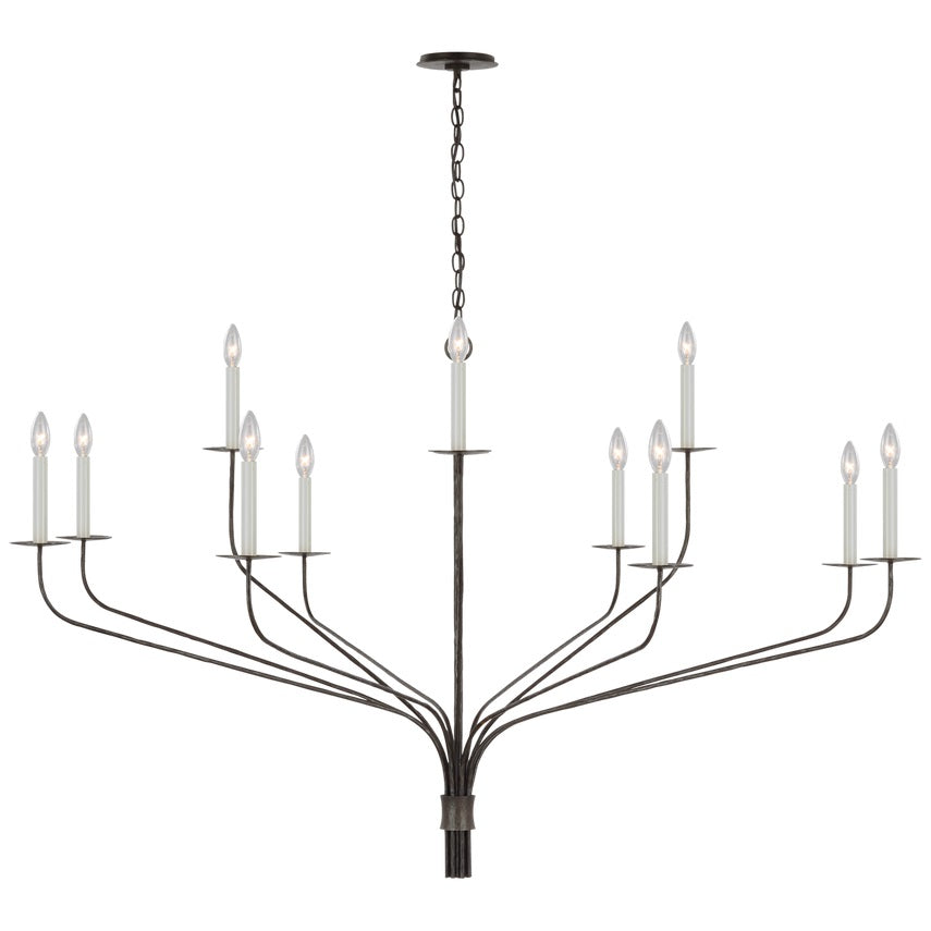 Caeluvyh vintage industriel lysekrone i sort metal