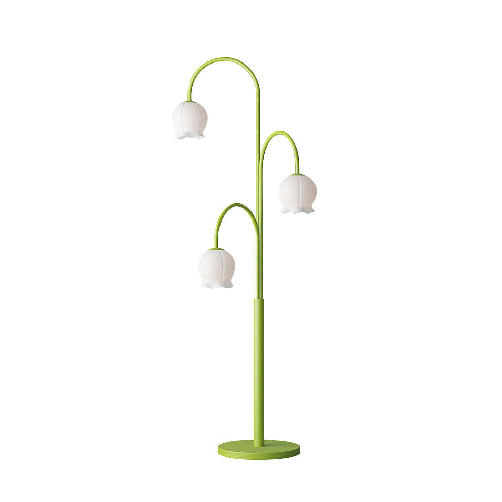 Lilic orkidé-golvlampa