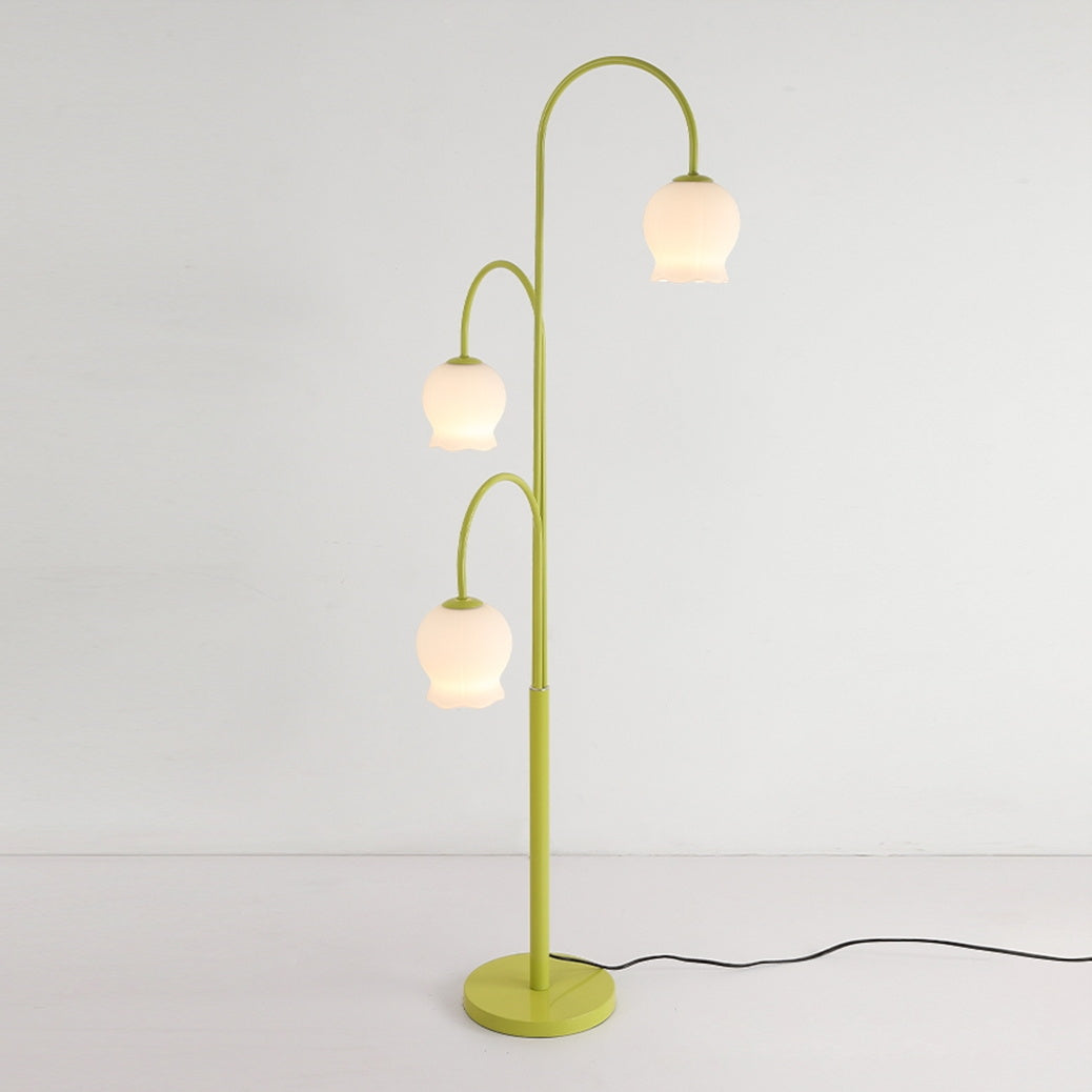 Lilic orkidé-golvlampa