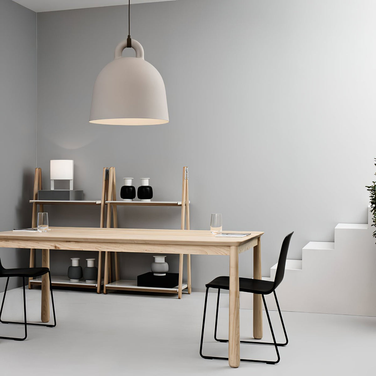 Candeeiro suspenso minimalista em resina
