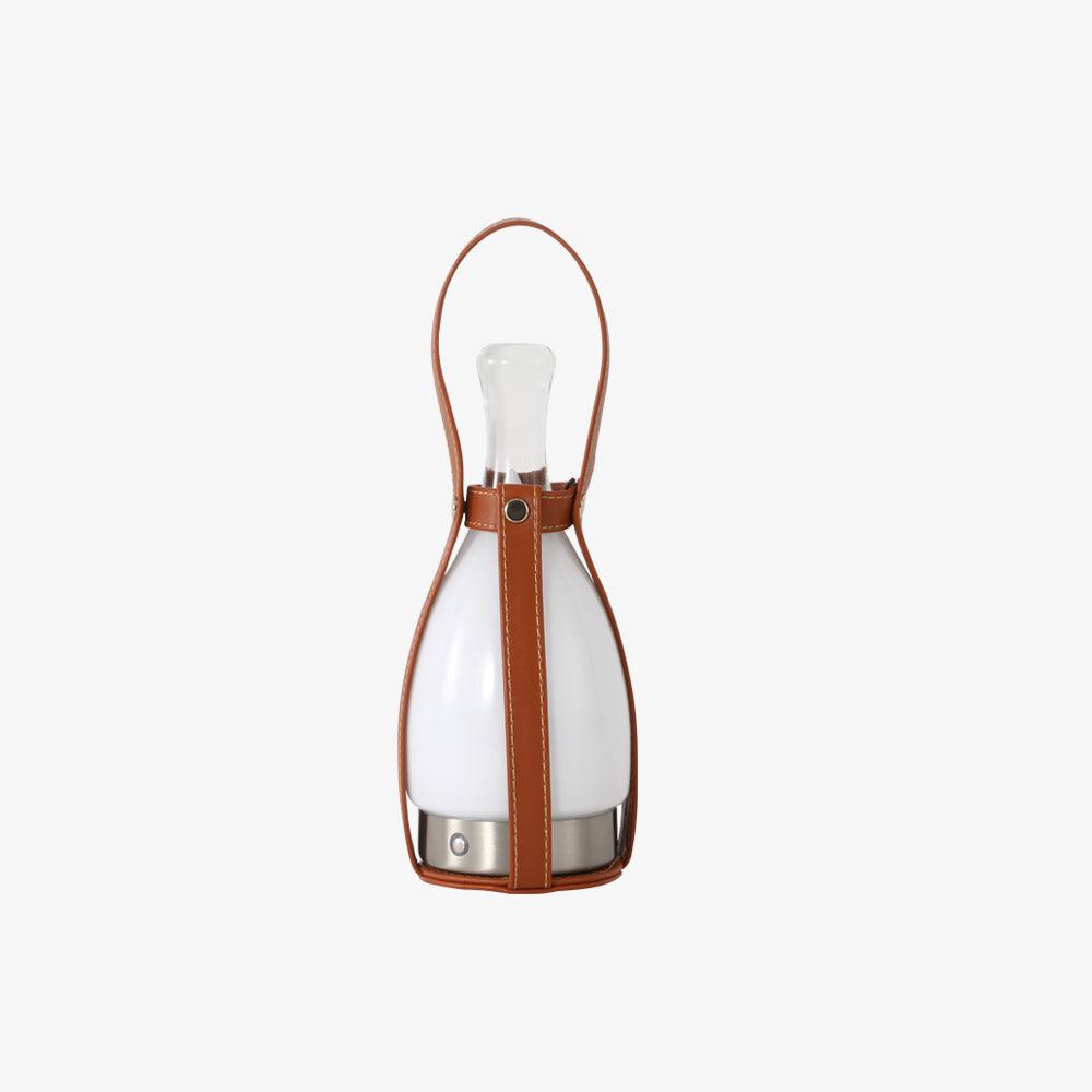 Ales vintagebordslampa i läder