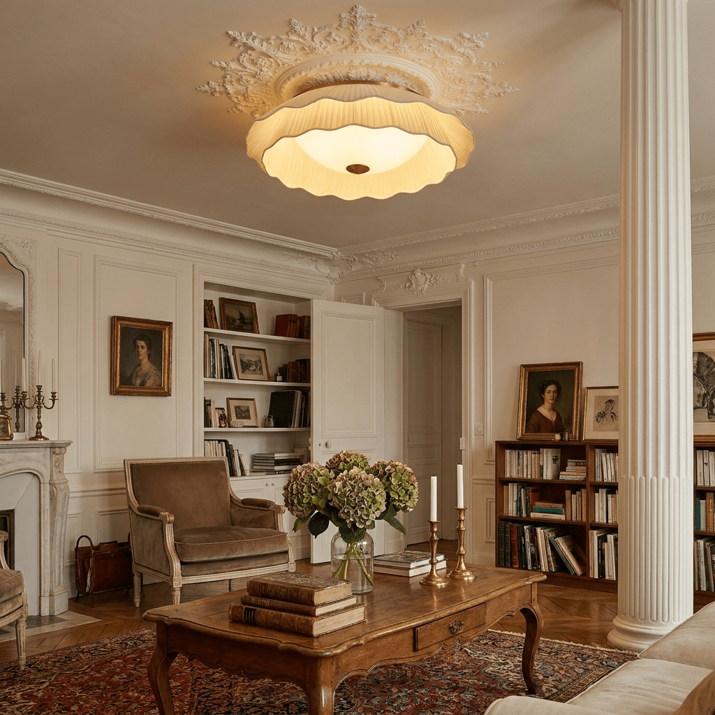 Celestian Epoque-plisseret loftlampe