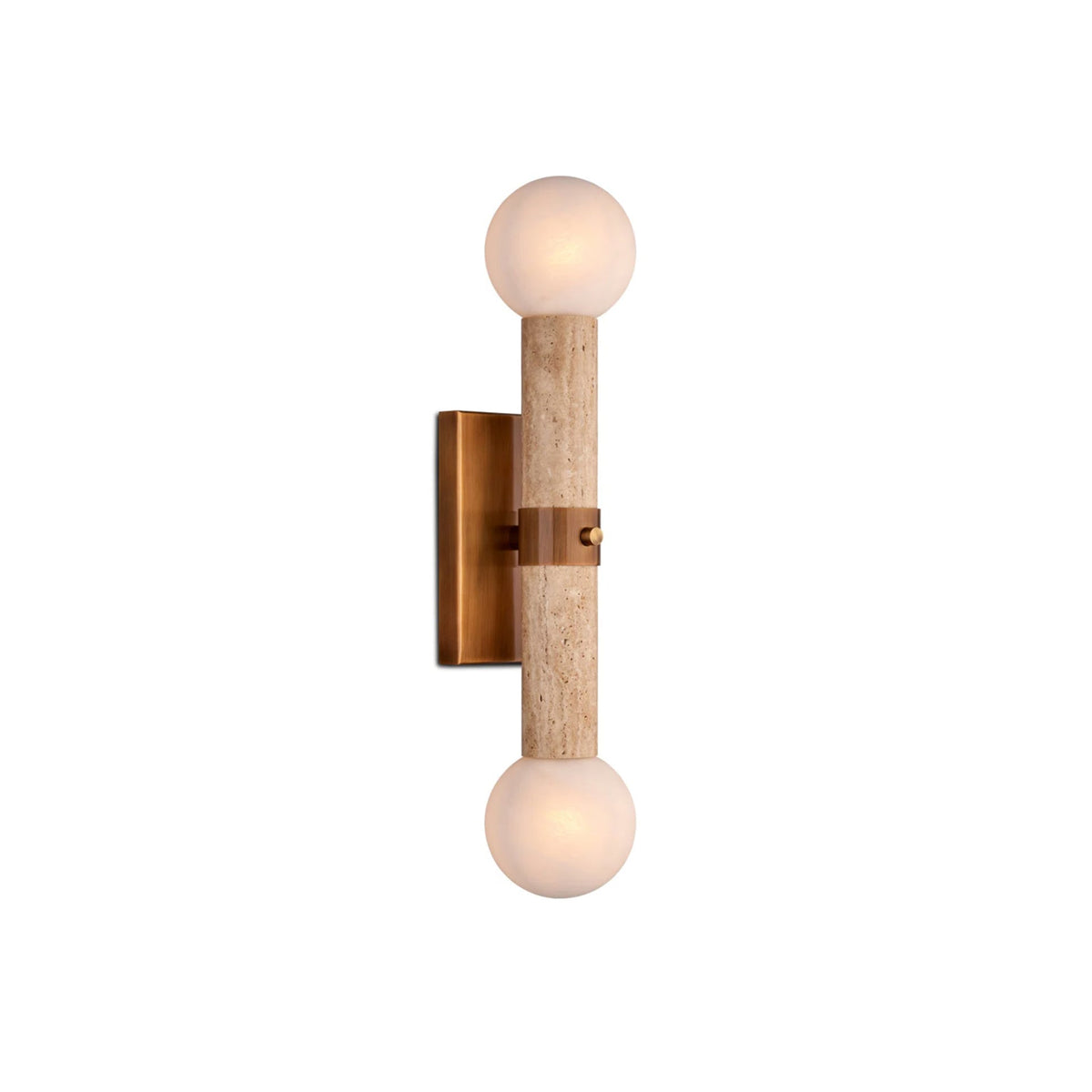 Dvaluvyh moderni minimalistinen travertiini-metalli-lasiseinävalaisin