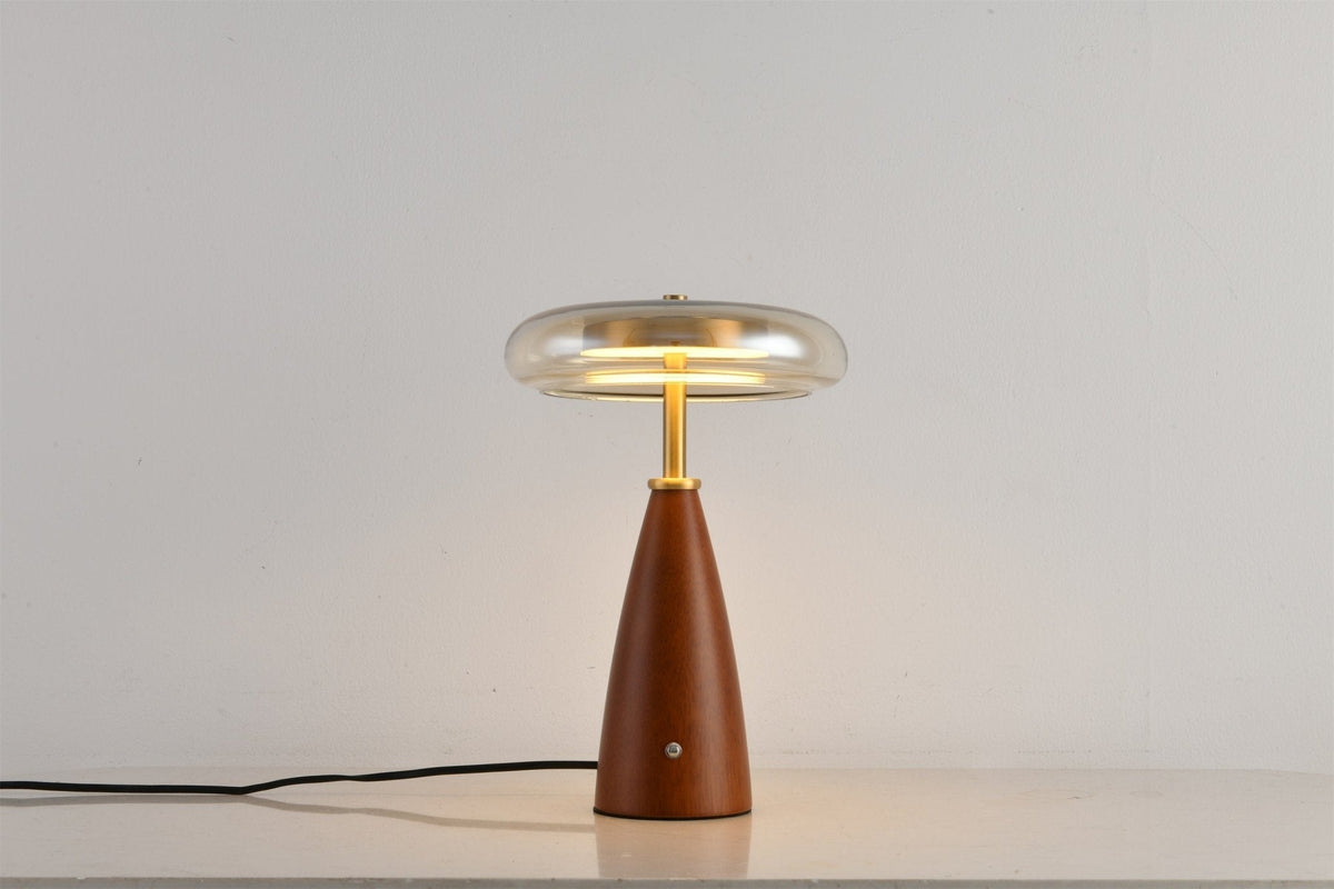 Mushroom retrobordslampa i glas