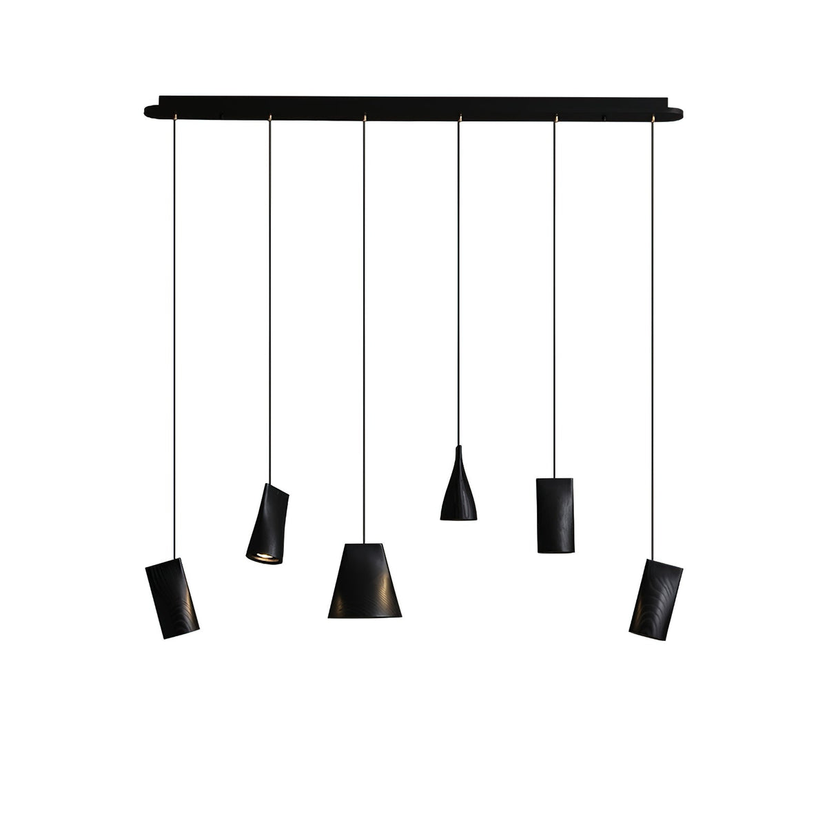 Lustre suspenso assimétrico em madeira Ivarara