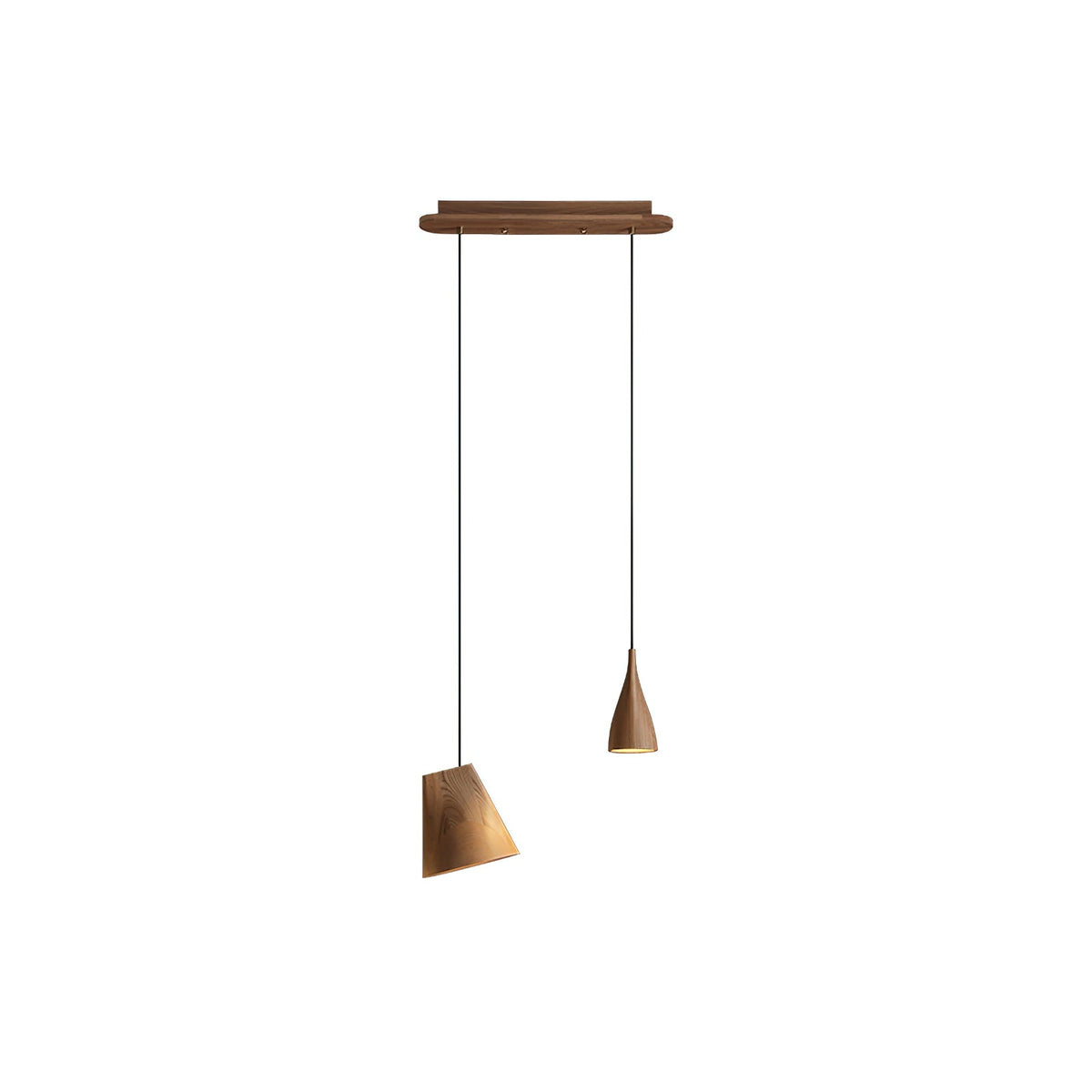 Lustre suspenso assimétrico em madeira Ivarara