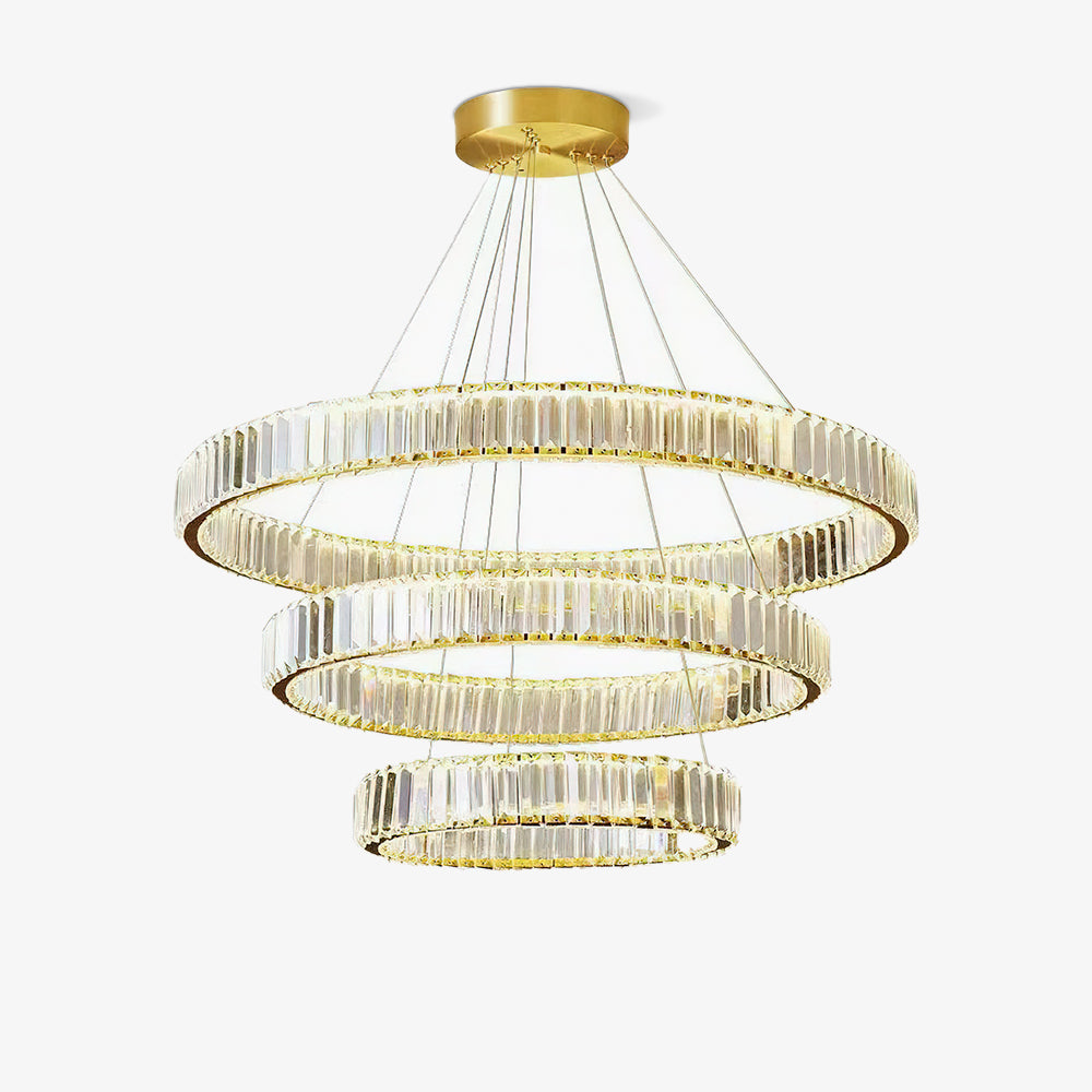 Candelabro de anel de cristal dourado Cyrirelle