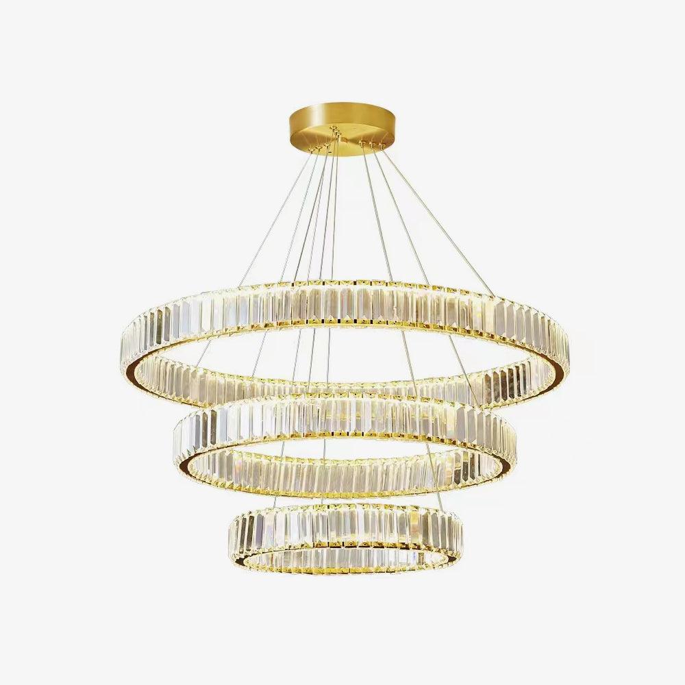 Candelabro de anel de cristal dourado Cyrirelle