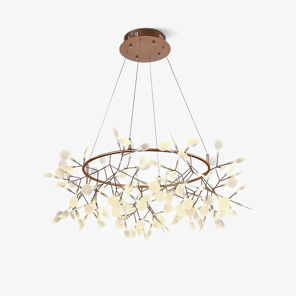 Lustre Dore com ramo de LED em forma de pirilampo