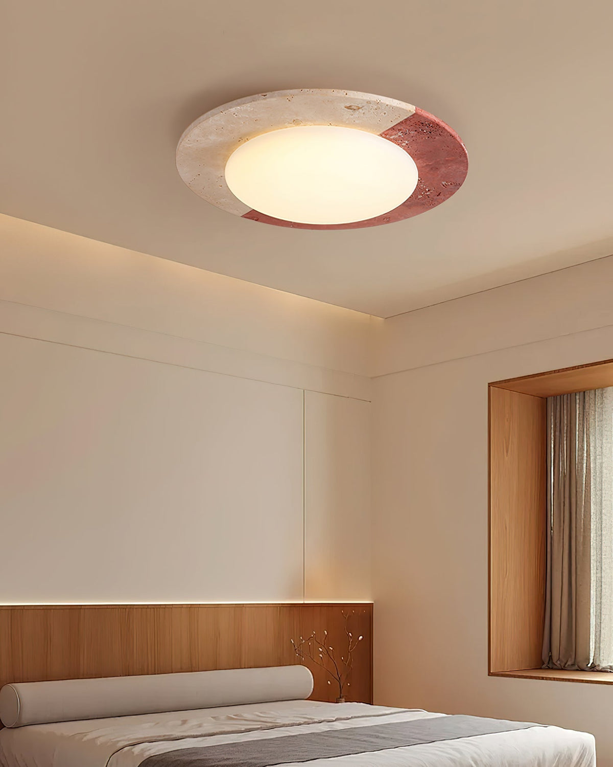 Loftlampe i travertin