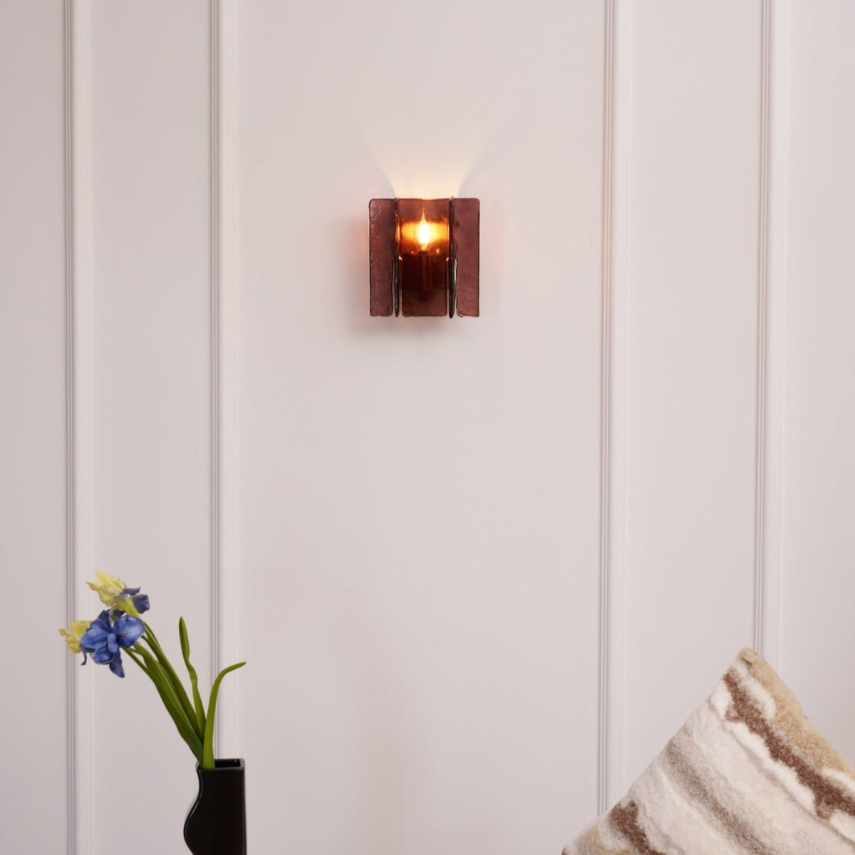 Candeeiro de parede artístico Erove em vidro