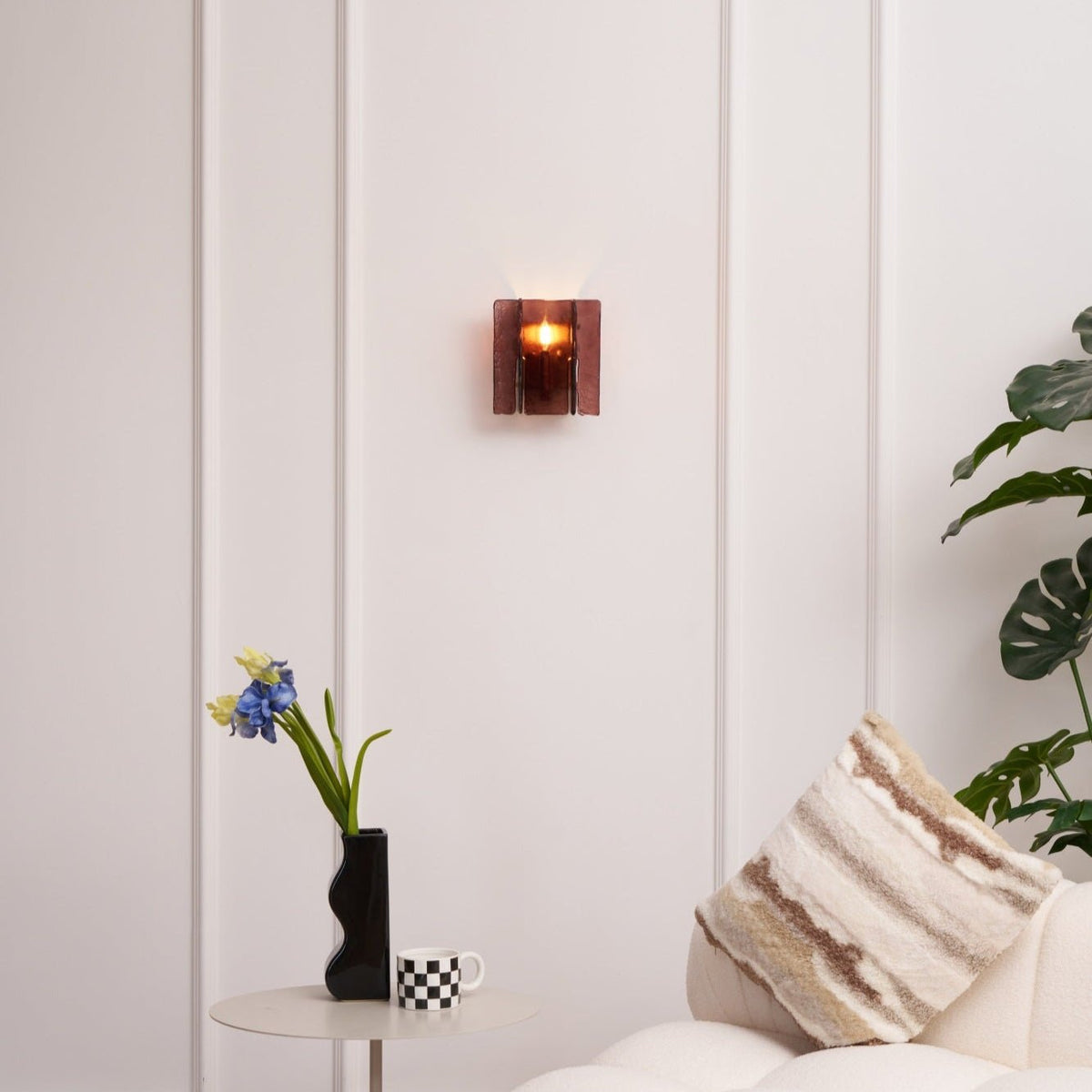 Celuaine Wall Light Brass Glass Clear