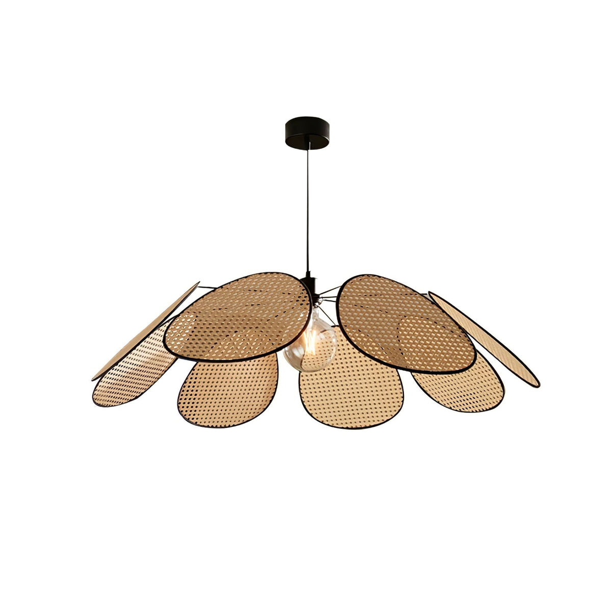 Orvara blomsterblad-pendellampe i rattan