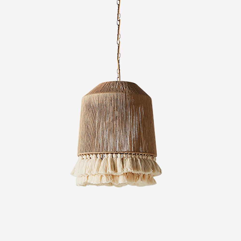 Fioeiella Pendant Lamp Cotton Yarn Ruffled Fringe Handmade