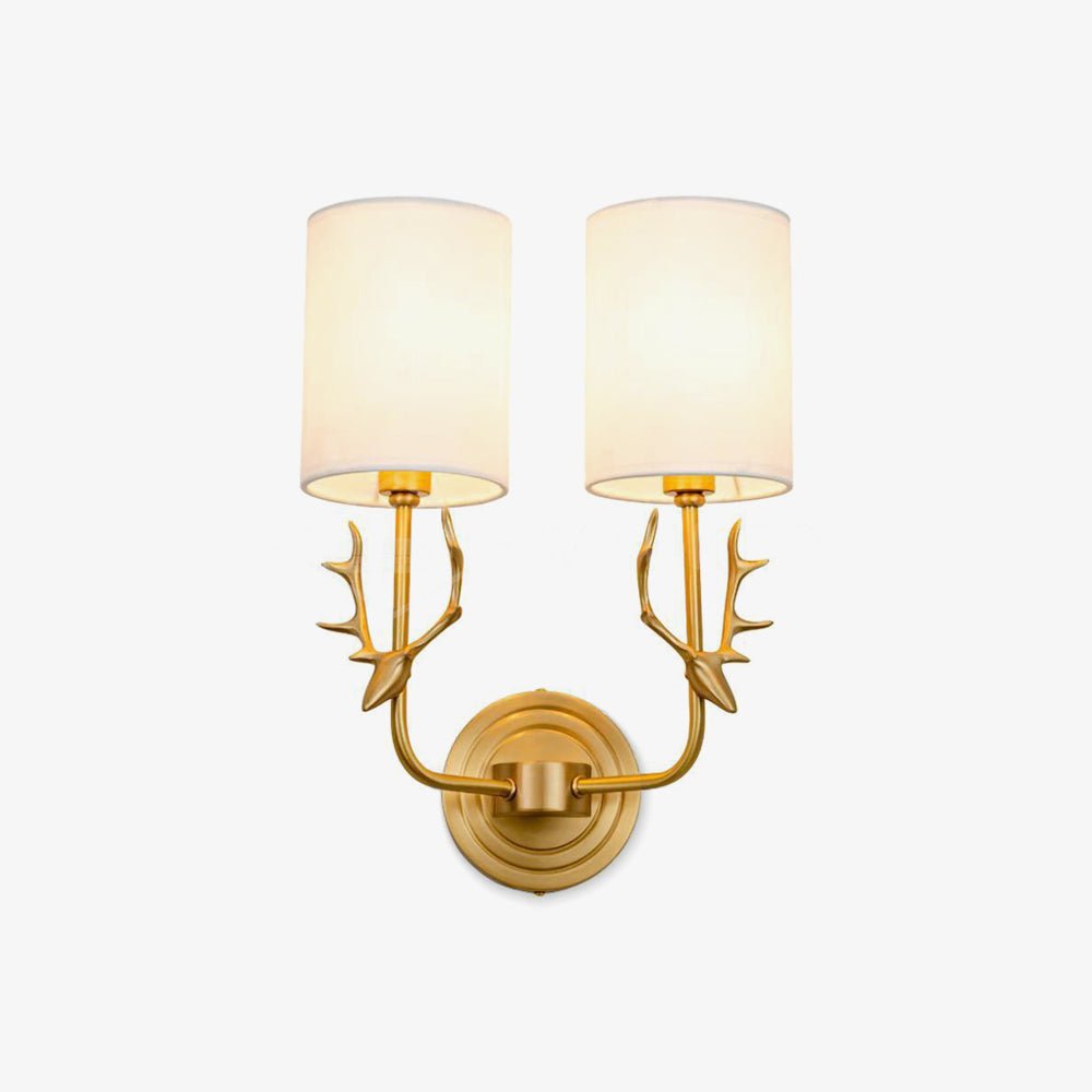 Auriviella elegant vägglampa i mässing med hjorthuvud