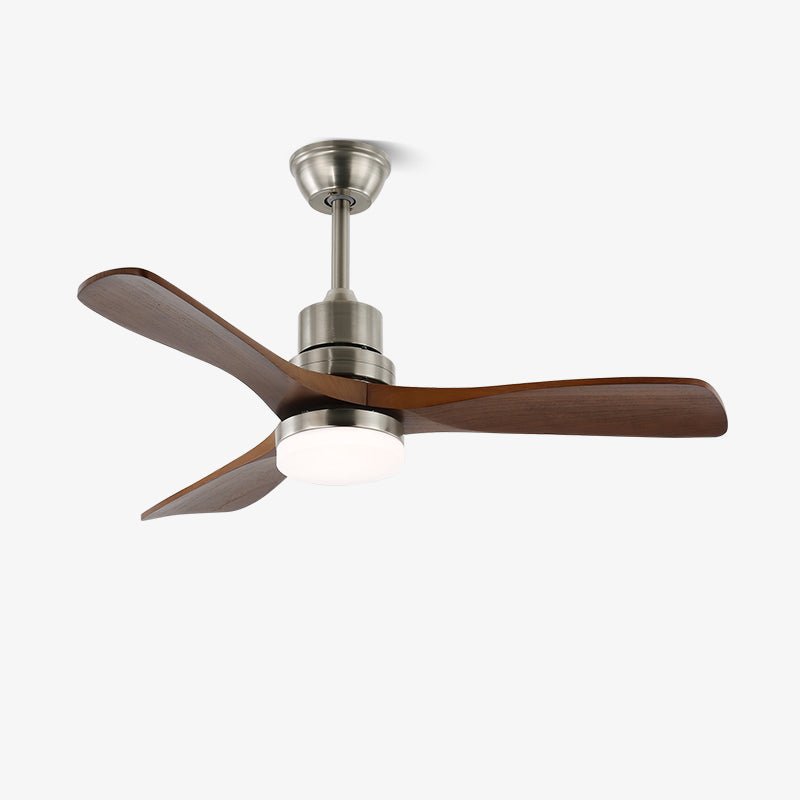 Rininena modern takfläkt med lampa och träblad