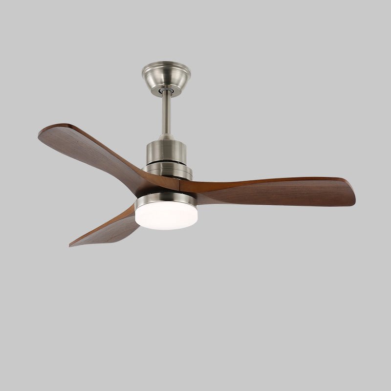 Rininena modern takfläkt med lampa och träblad