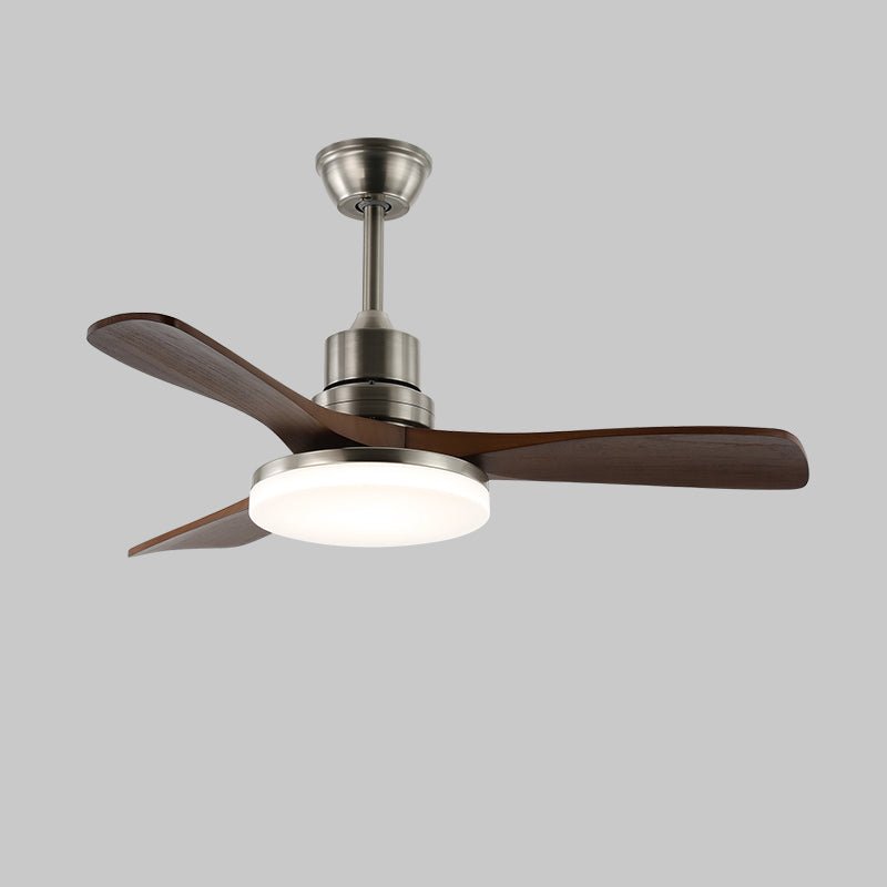 Rininena modern takfläkt med lampa och träblad