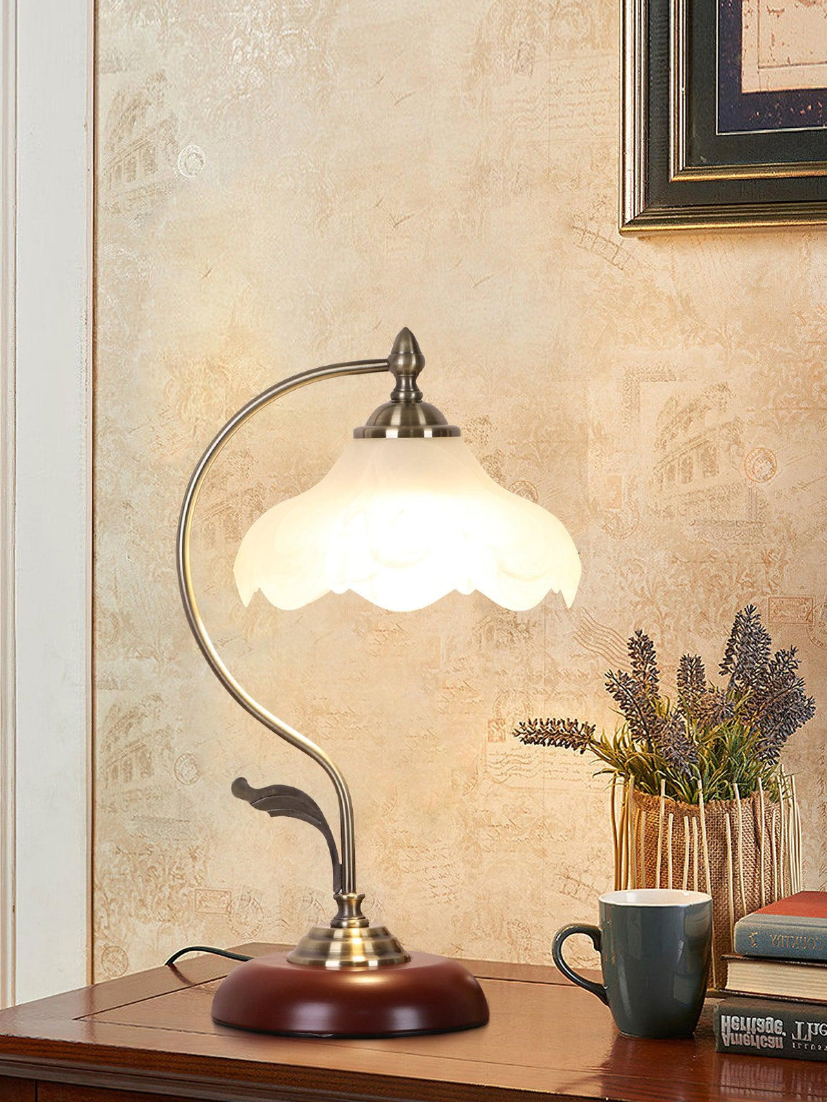 Velivise retro bordslampa i form av en blomma