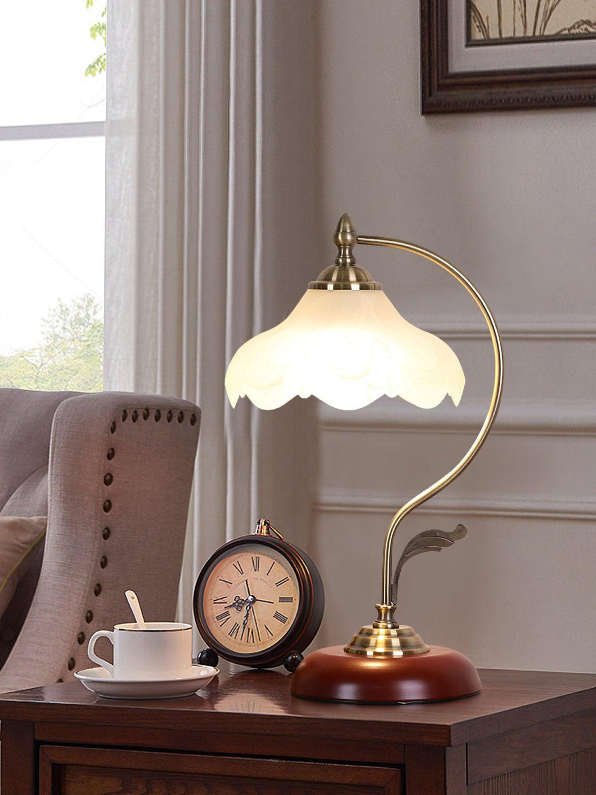 Velivise retro bordslampa i form av en blomma