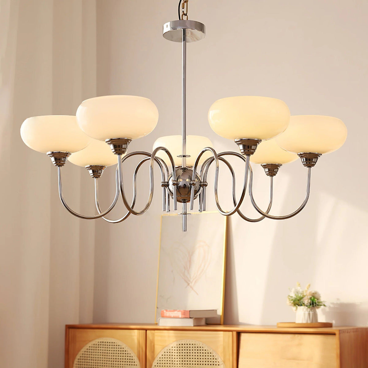 Arisha Vintage LED Metal Glass Chandelier Living Room