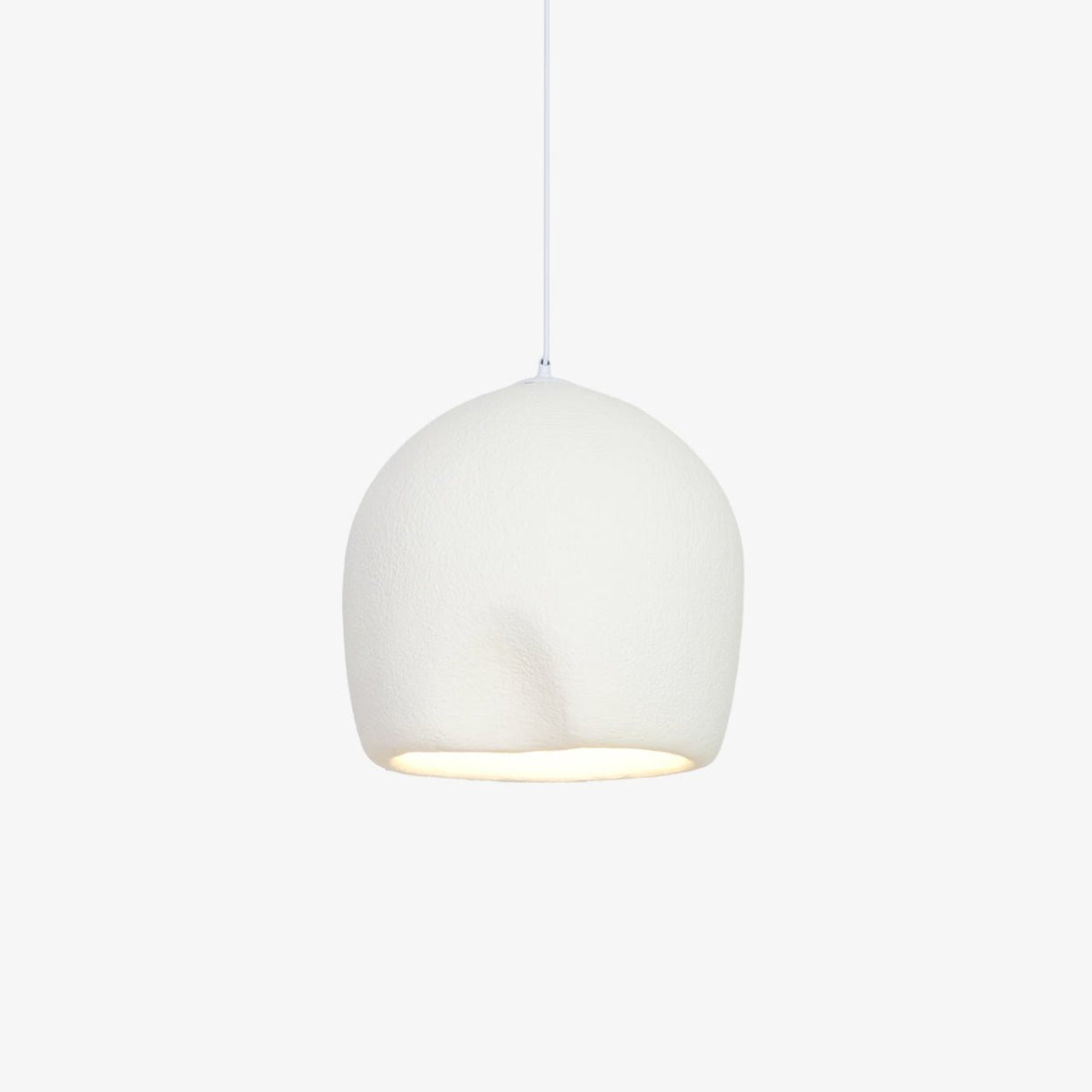 Candeeiro suspenso Nuo de gesso com cúpula arredondada, Wabi Sabi