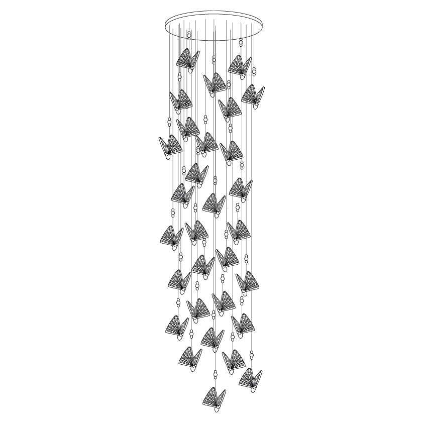 Luz pendente moderna Elaaneria em forma de borboleta