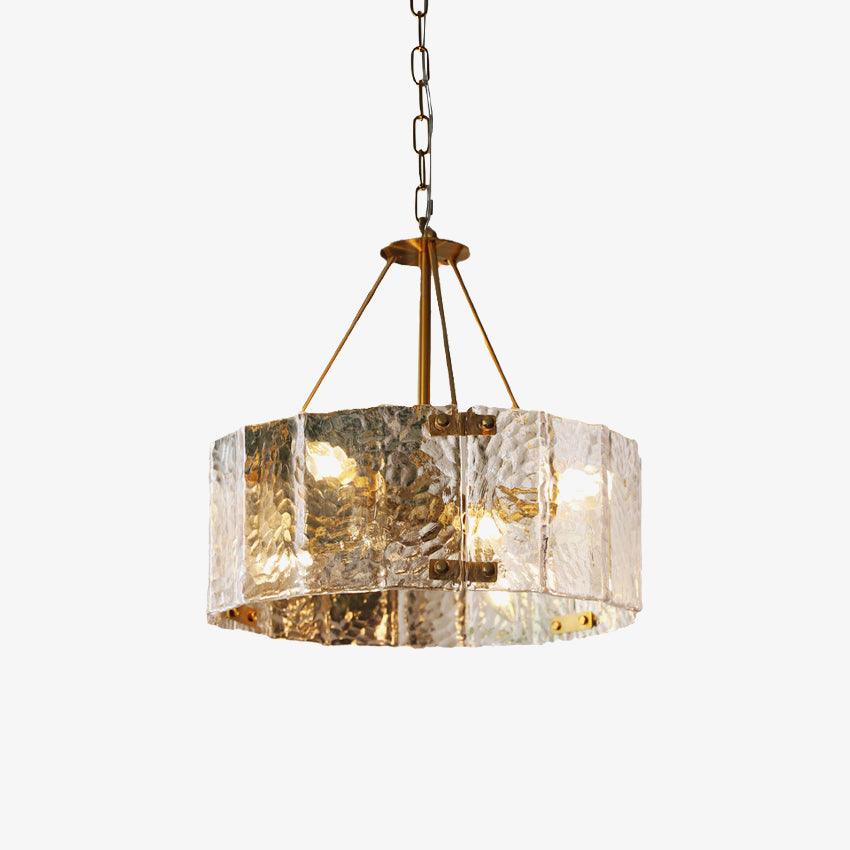 Eirorian Calvert-loftslampe i klart tekstureret glas