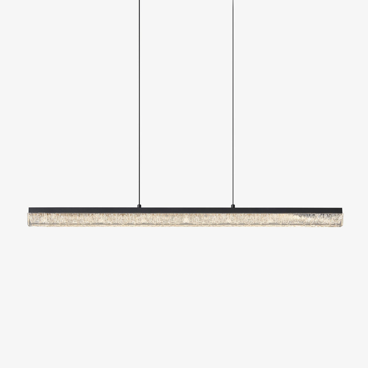 Luz pendente Veluielle preta em acrílico linear