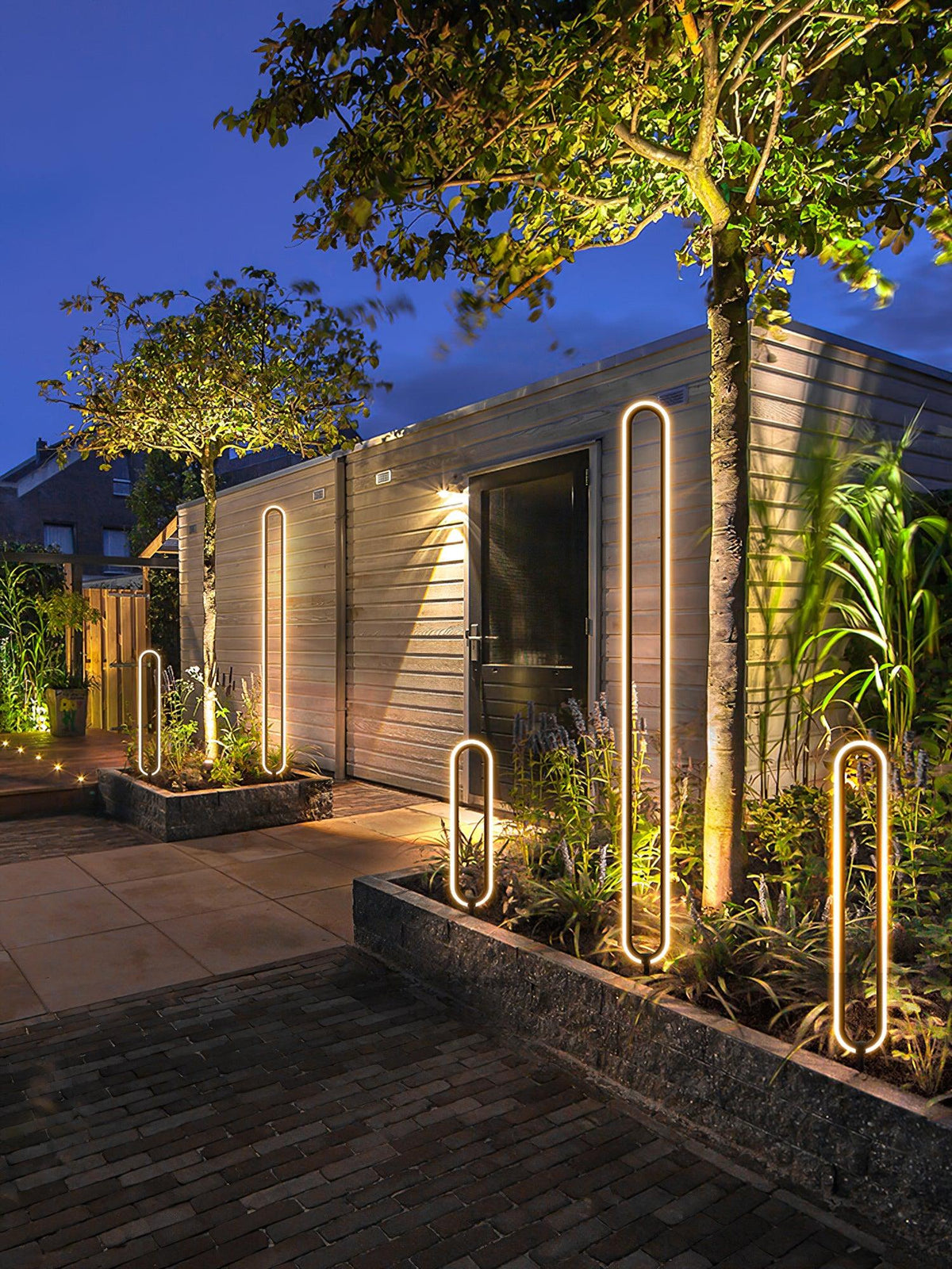 Candeeiro de exterior preto Ovalor para jardim