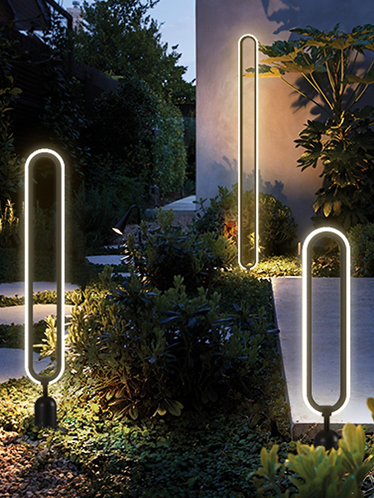 Candeeiro de exterior preto Ovalor para jardim
