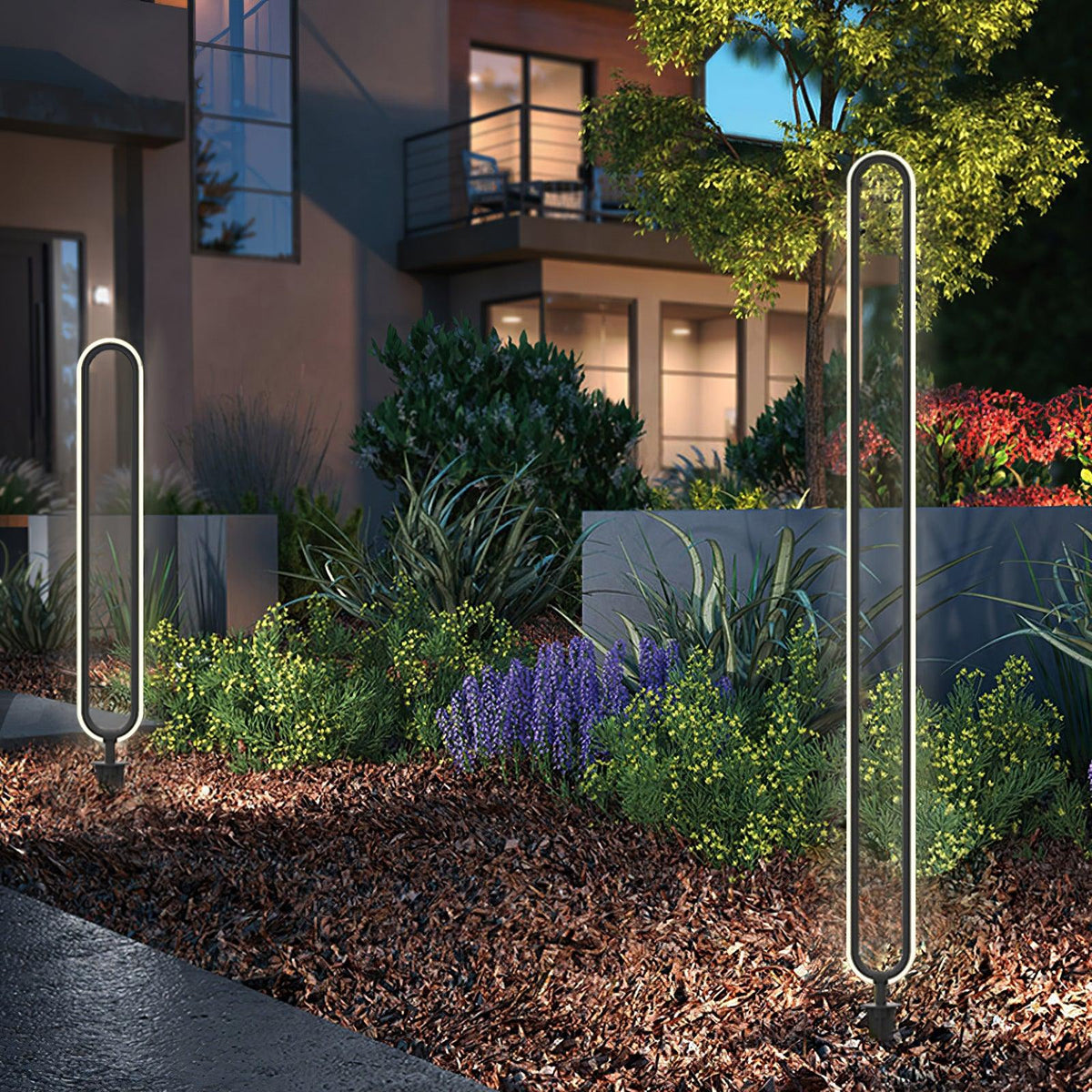 Candeeiro de exterior preto Ovalor para jardim