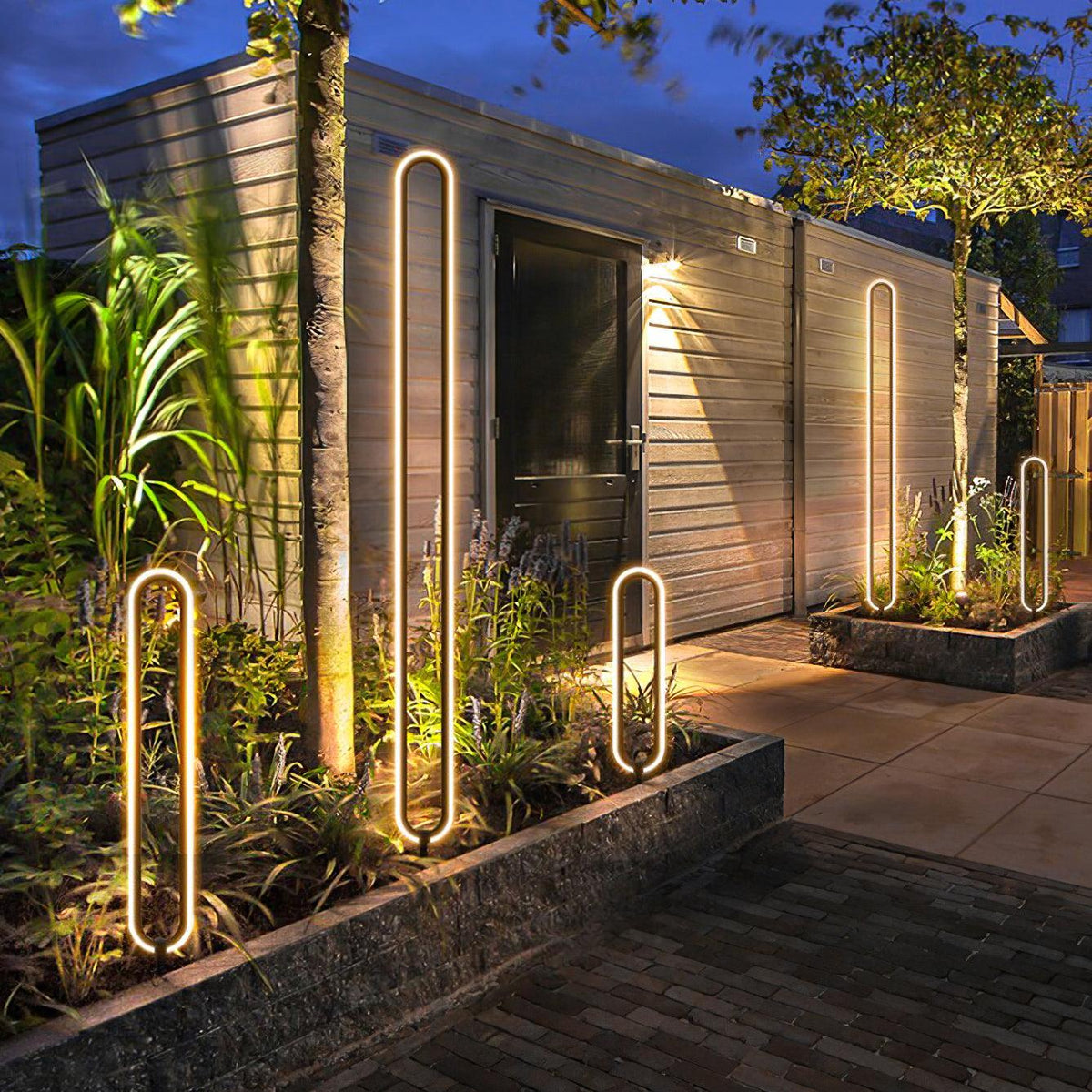 Candeeiro de exterior preto Ovalor para jardim