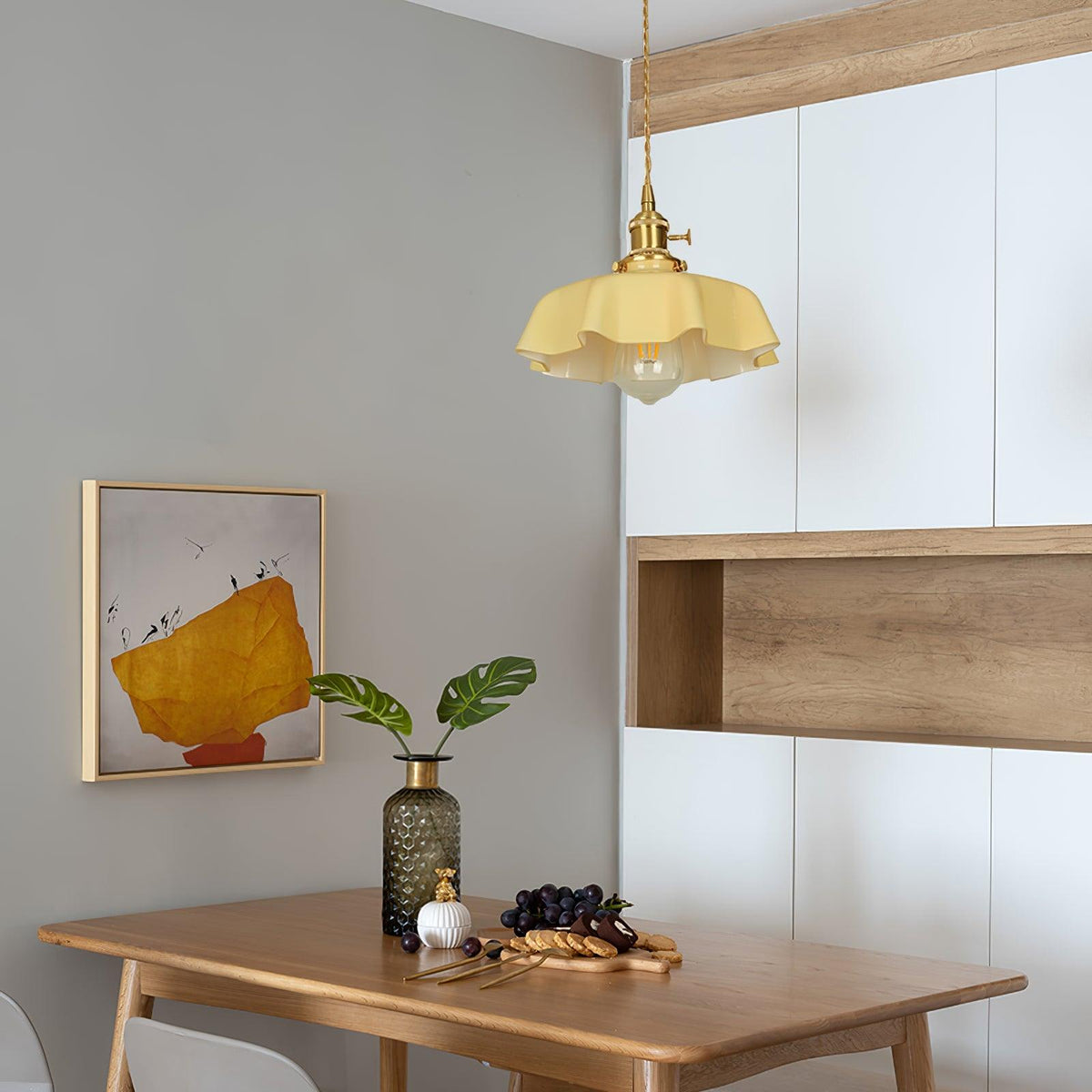 Civen Farmhouse Ruffled Pendant Light